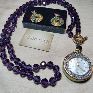 Heidi Daus Watch Necklace and Earrings.
